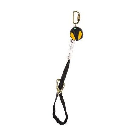 Msa Safety Workman Mini Pfl, 9', Single-Leg, Tieback, Fp5K Snaphook, Osha-Only, Yellowithblack 10157847